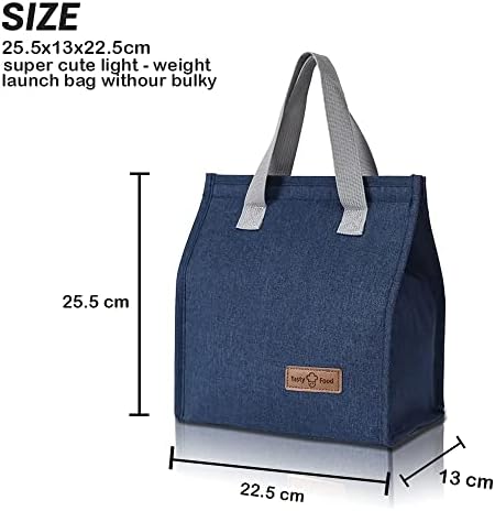 Чанта за обяд за жени /Мъже - Запечатани - Голямо Множество чанта за обяд, за възрастни, за пикник, на плажа, на работа в офиса. Обяд-бокс с голям капацитет. (Синьо)