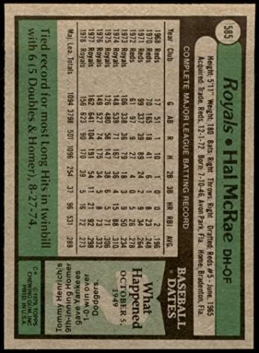 1979 Topps # 585 Хал Macrae Канзас Сити Роялз (Бейзболна картичка) NM / MT Рояли