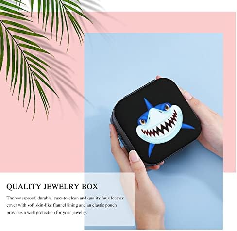 Чудесна Акула Кутии За Бижута, Изкуствена Кожа Портативен Дисплей Кутия За Съхранение на Притежателя Мини Торбичка за