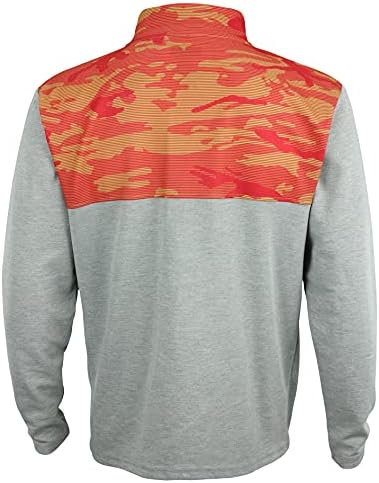 Мъжки мек вълнен плат Пуловер Zubaz NFL Сив цвят с цип 1/4 С Камуфляжными линии
