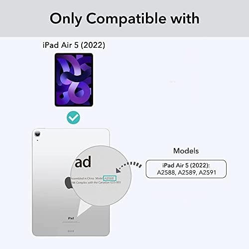 за новия iPad Air 5-то поколение калъф 2022 10,9 с държач за моливи [Зареждането на iPad 2-ри молив], smart-калъф с трехстворчатой