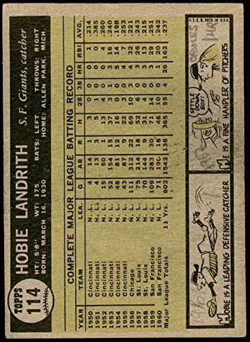 1961 Topps 114 Hobie Ландрит Сан Франциско Джайентс (бейзболна картичка) ДОБРИ Джайентс