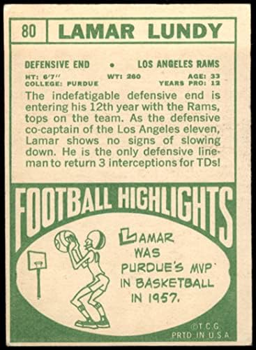 1968 Топпс 80 Ламар Landi Лос Анджелис Рэмс (Футболна карта) ТНА Рэмс Пардю