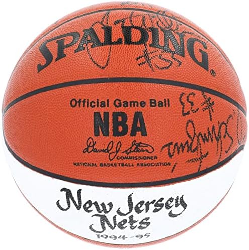 1994-95 Отбор Ню Джърси Нетс Подписа договор с Сполдингом на игра на баскетбол NBA JSA COA - Баскетболни топки с автографи