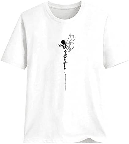 lcepcy Сладка Тениска с Изображение, за Жени, Модни Летни Тениски с кръгло деколте, Ежедневни Ризи с Къс Ръкав