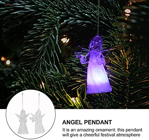BESTOYARD 2 елемента Ангел Лампа за Окачване Коледна Елха Окачване Коледен Ангел Висулки за Украса на Камината