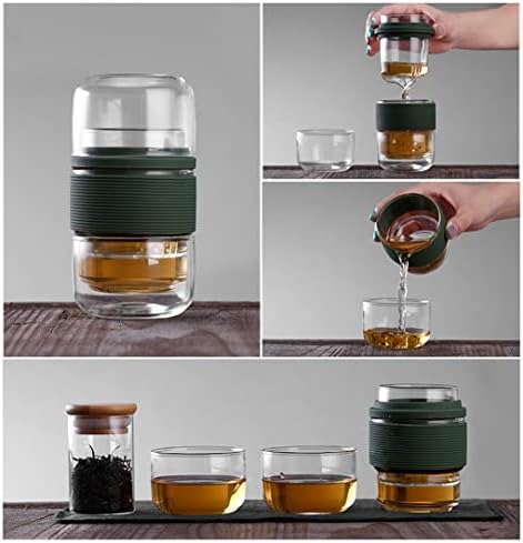 Чайници Пътен Чай Набор от уреди за кунг-фу с Преносим Футляром Стъклени Чаши Чай с приготвяне на чай за Пътуване Набор