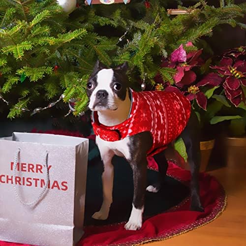 Коледен Пуловер за кучета, Коледна Яке за Кучета с Червени Елени, Зимата на Топло Палто за Кучета, Обръща Палто за кучета
