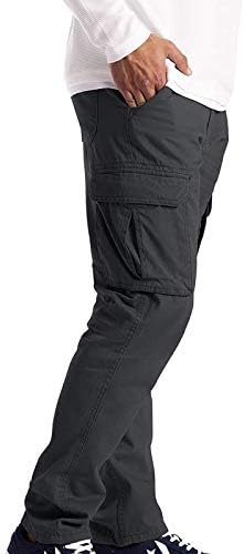 Мъжки Панталони-карго BOBT, Обикновена Ежедневни Панталони с Много джобове и завязками, Улични прави Панталони За Фитнес Тъмно Сив цвят