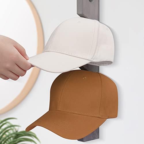 Дървена Закачалка за шапки Telihel на стената, Органайзер за показване на бейзболни кепок (опаковка от 2), Модерна стойка