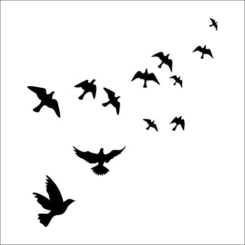 Летят Черни Птици Летят Високо в Небето, 3D Преносими Винилови Стикери За Стена, Стенни Картини за Детска Спални, Декорация