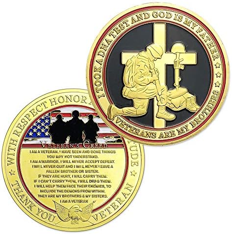 Военни ветерани Creed Challenge Монети Благодаря за вашата услуга-Ветерани-моите братя Военни монета за подарък
