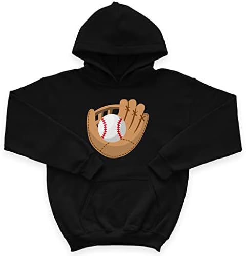 Детска hoody с качулка от Порести руно с Бейзболни ръкавици и топката - Спортна Детска Hoody с качулка - Графична hoody с качулка за деца