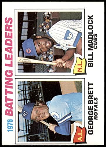 1977 Лидери отбивающих № 1 на Джордж Брет / Бил Мэдлок Канзас Сити Роялз / Къбс (Бейзболна картичка) VG Рояли/ Къбс