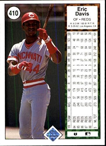 1989 Горната палуба №410 Бейзболна картичка Ерик Дейвис Синсинати Редс МЕЙДЖЪР лийг бейзбол NM-MT
