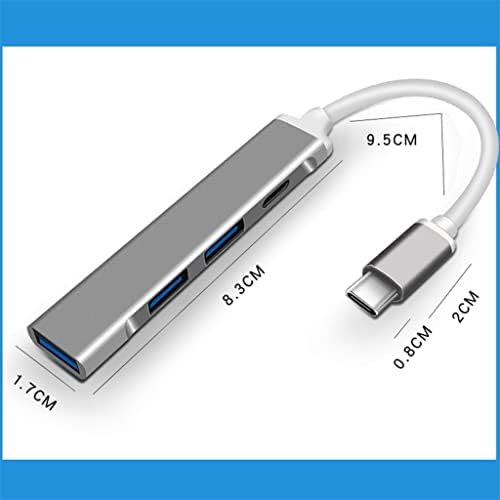 N/A Тип C C USB ХЪБ 3,0 4 Порта Мультиразветвитель OTG Адаптер за Huawei Pro Air Аксесоари USB 3.0 Тип C Hub (Цвят: бял, размер: 1,7 см. * 8,3 см)
