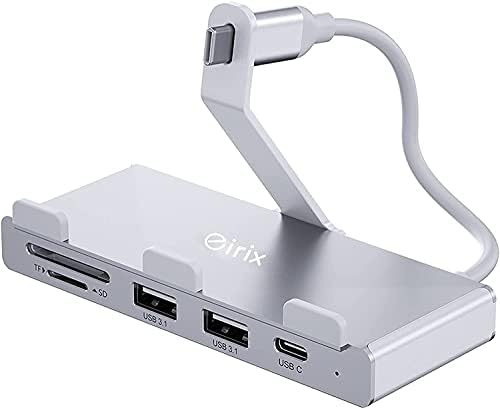 Адаптер hub iMac - алуминиев 6-Портов адаптер hub eirix USB 3.1 с порт за пренос на данни USB-C, 2 порта USB 3.1, устройство
