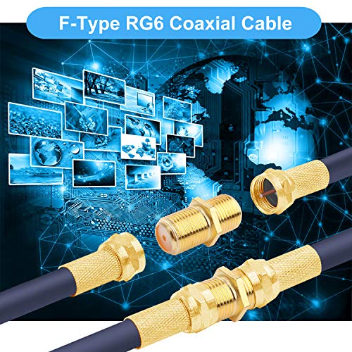 Конектор за коаксиален кабел SAISN F-Type RG6 Кабел удължителен кабел-Адаптер (комплект от 5 броя)
