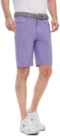 Мъжки къси Панталони за Голф всеки ден От 10С Еластична Талия По Вътрешния шев, Леки Райета Плоски Предната бързо съхнещи
