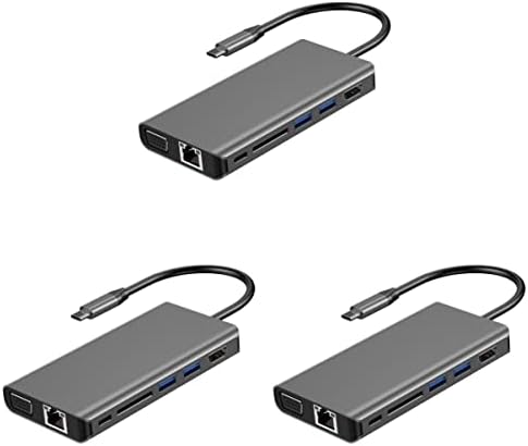 SOLUSTRE 3 пакет 8 в 1 Тип богат на функции на докинг-станция 8 в 1 Тип Хъб USB-концентратор Тип концентратор-