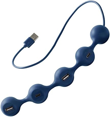 LEXON PEAS HUB 2 4-Розеточный концентратор с 2 USB 2 USB-C за едновременно зареждане на 2 смартфони Меден вътрешен кабел