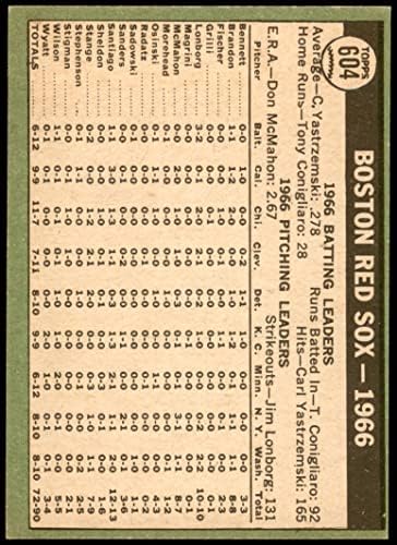1967 Топпс 604 Ред Сокс Бостън Ред Сокс (бейзболна картичка) EX/MT Red Sox