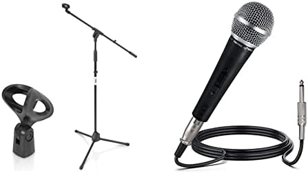 Сгъваема Штативная поставка за микрофон Pyle - Универсално закрепване на микрофона и височина & Професионален Динамичен