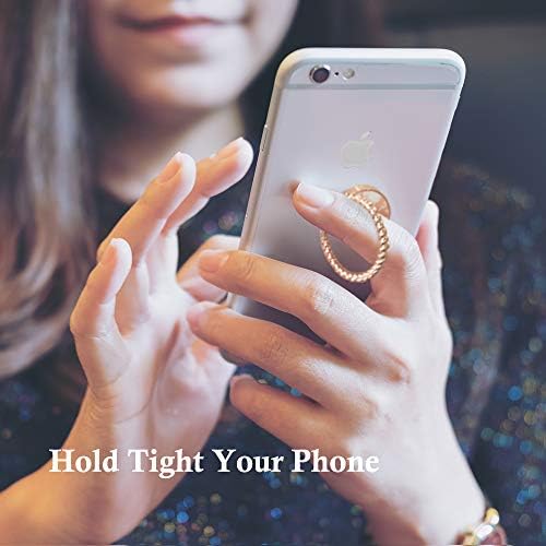 Obbii Пръстен за Мобилен Телефон Притежателя Поставка Rose Gold Бял Мрамор Въртене на 360 ° Стойка за Пръсти Дръжката на Линия щипка за iPhone и Други смартфони