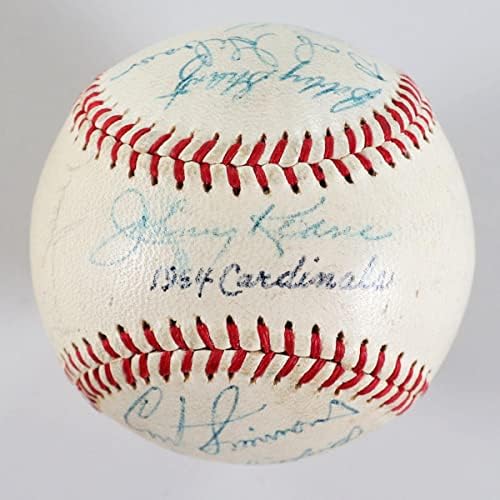 1962 Екипът на Кардиналите-Подписано бейзболен договор (17) Боб Гибсън и др – COA JSA - Бейзболни топки с автографи