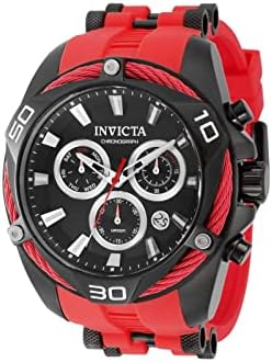 Мъжки часовник Invicta Болт - 50 мм, червени. Черен (43766)