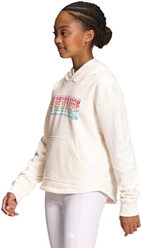 Мек вълнен плат Пуловер с качулка THE NORTH FACE Girls'Лагер, Бяла Гардения /Многоцветен, Голям
