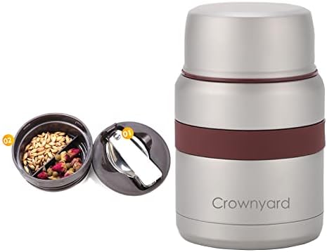 Crownyard-Термос за топла и студена, Банка за супа с широко гърло, Колба за хранене, Термоизолированный Обяд-Бокс, Контейнер