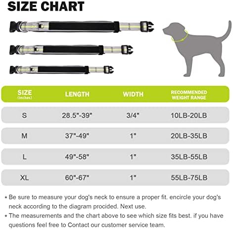 Нашийник за кучета с неопреновой подплата, спортен отразяваща яка премиум-клас с здрава метална катарама за малки/Средни/големи/X-Large,
