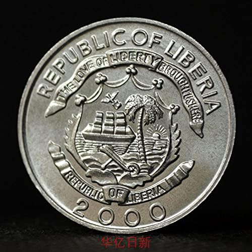 Монети Либерия 5 Точки на Африканско Животно Монета Година на Случаен KM474 Дракон 27 мм