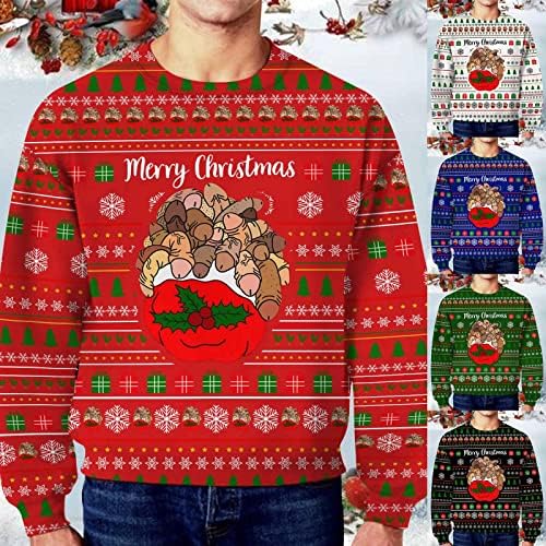Cathalem Коледни Ризи за Мъже, Грозна Коледна Hoody, Забавен Дизайн, Пуловер, Пуловер за Коледа на Празнични Партита