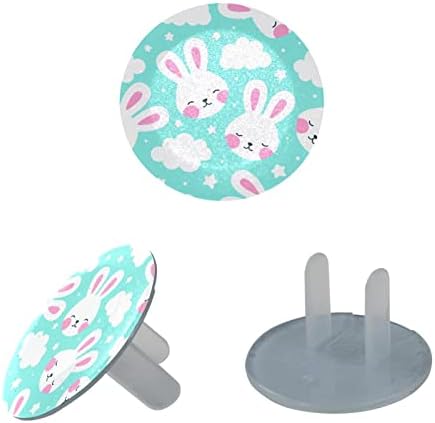 Капачки за контакти (24 опаковки) Защитни Капачки за Электрозащиты, Капачки за ключове за дома - Бъни rabbit and Cloud