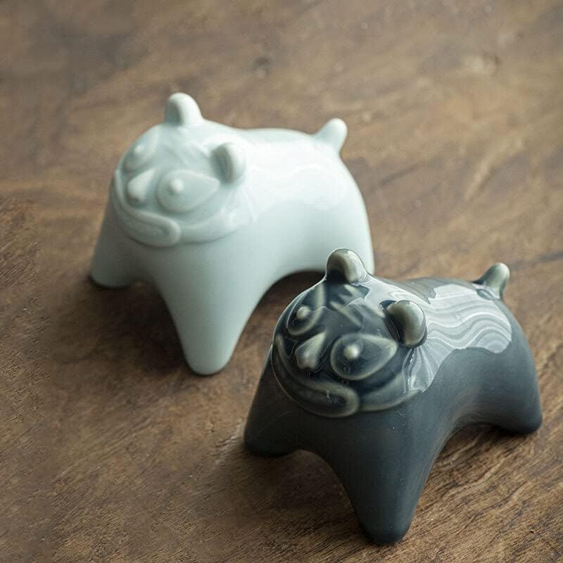 Селадон Китайска Керамика Сладък Тигър Чай Фигурки На Домашни Животни, Чайна Церемония Дзен Украса На Масата Аксесоари