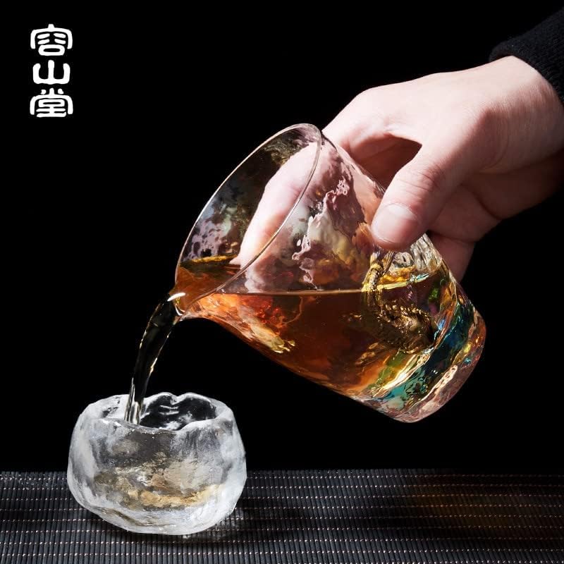 Huancai Glass fair Cup Огнеупорни Сгъсти Разделител за Чай с Позлатени Релефни Голяма Чай морски Един Чай Аксесоари