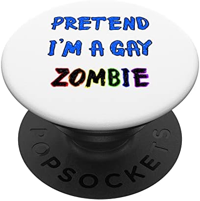 Притворись, че съм гей-Zombie Хелоуин Гей-Бигендер Флаг Прайда PopSockets С възможност за смяна на PopGrip