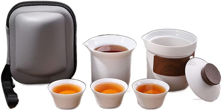 Преносим Пътен Чай, Малък Набор от В Японски Стил, Преносимо Оборудване за Чай на открито, на Къмпинг, чайник, Единична