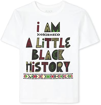 Детска черна тениска с графично изображение на историята на The Children ' s Place с къс ръкав