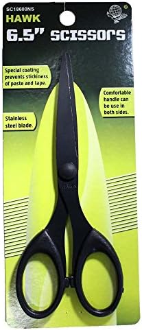 Ножици Hawk дължина 6,5 инча с черен незалепващо покритие: (Опаковка от 2 ножици) - SC18600NS