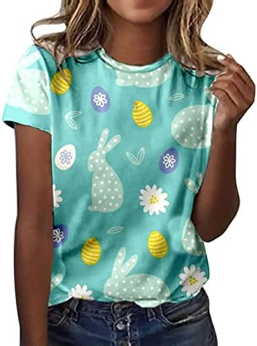 Великденски Ризи за Жени, Основна Тениска с Кръгло Деколте и Къс Ръкав, 3D Печат, Блуза, за да Християнски Празник, Сладък