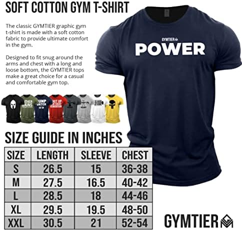 GYMTIER Power - Тениска за бодибилдинг | Мъжка Тениска За фитнес зала, Облекло За тренировки