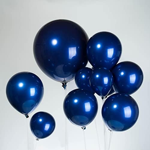 Балони Kozee Chrome Blue С двойна плънка различни размери на ОПАКОВКАТА 52 18+10+5 -инчов Метален Тъмно Синьо комплект