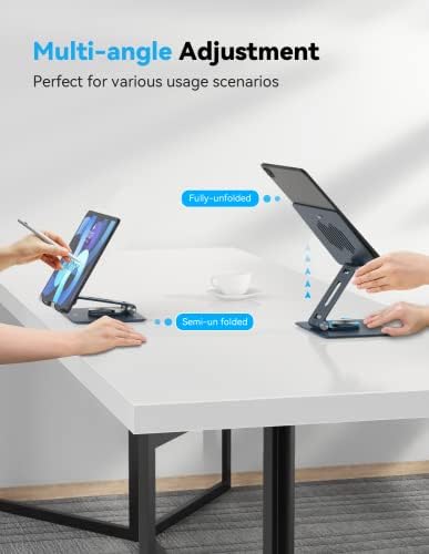 Държач за iPad MOMAX за масата, Завъртане поставка за iPad на 360 ° въртяща се основа, Регулируема поставка за iPad 12,9