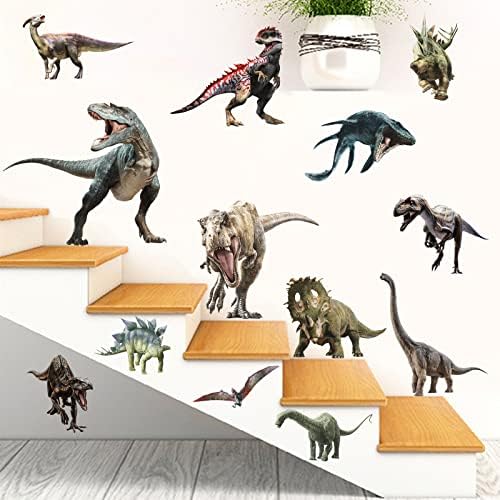 Стикери за стена с Динозавром, Етикети, Пилинг и Приклеивание, Подвижни Стенен Декор с Динозавром за Децата, Спалня за