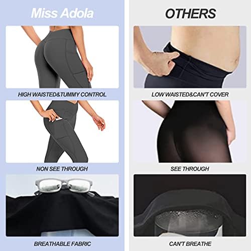 Панталони за йога Miss Adola с Джоб за Жени, V-Образен Кръст, Талия, Подтягивающие задните части, Контрол на корема,