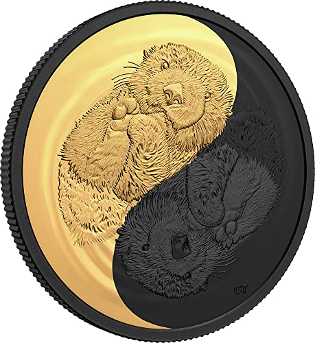 2022 DE Черно-златна монета PowerCoin с морска Выдрой, една Сребърна монета от 20$ Канада 2022 31,39 Гр Proof