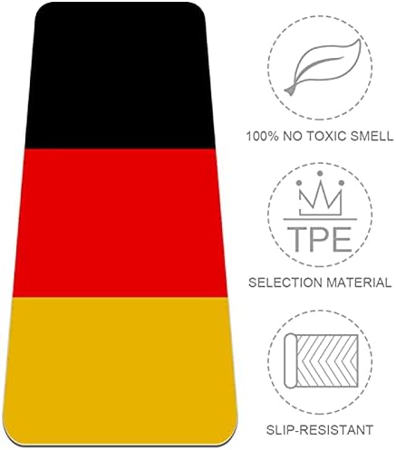 Зибзе, национално знаме на Германия, черна, Червена, Жълта ивица, по-дебела подложка за йога Премиум-клас, в екологично